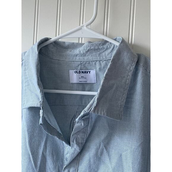 Old navy men's short sleeve blue and white striped tshirt size XXL NWT - Picture 3 of 4